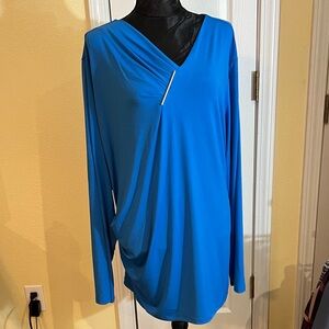 Liz Claiborne Blue Long Sleeve Blouse
